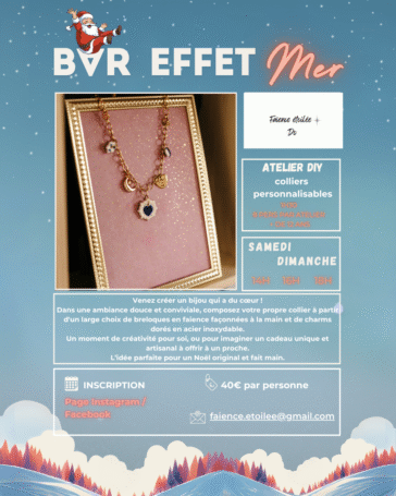 Bar effet Mer à la colonie de Trézien pour un atelier collier en décembre 2025